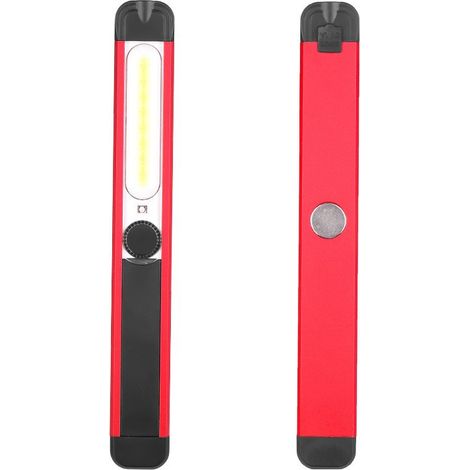 Lampe torche à lumière rouge SMD+COB+LED avec batterie intégrée, chargement USB, aimant et lampe de travail fine. (1/5)