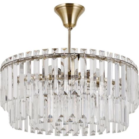 Plafonnier bronze antique cristal 6xE14 40W Italux (1/2)