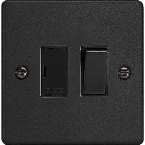 Varilight 13A Switched Fused Spur Matt Black