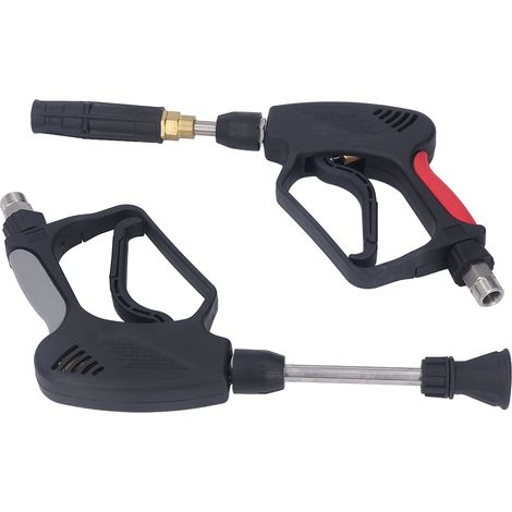 Pistolet haute pression 5000PSI avec mousseur (10.57GPM) - Kit lance à eau + mousse intégrée, anti-enchevêtrement, raccord fileté M221.5mm extérieur, diamètre interne 14mm, livré en deux pièces dans u (1/5)