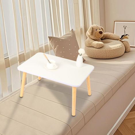 Table Basse Tatami, Table Basse pour Baie Vitrée, Table Basse pour Chambre à Coucher, 60 x 40 x 40 cm, Blanc (1/5)
