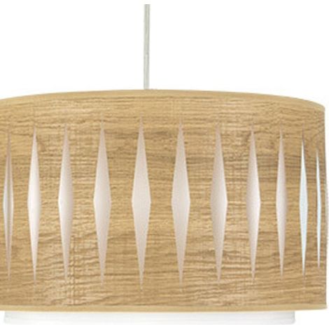 Colgante alexandra 1xe27 niquel/madera clara regx30x30 cm (1/2)