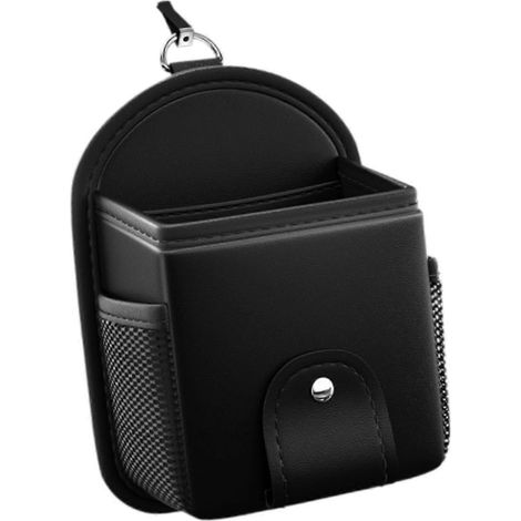 Pochette de rangement pour grille d'aération, étui à lunettes de soleil en cuir PU pour stylos, clés et autres petits objets. (1/5)