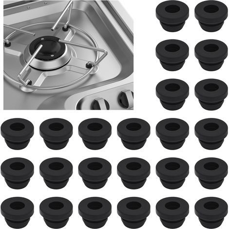 24 Pièces Bouchon Caoutchouc, Joint Plaque de Cuisson, Camping Accessoires, Pieds en Caoutchouc, Compatible avec Dometic, Smev et Thetford avec Barres de 5 mm (1/5)