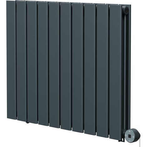 Hudson Anthracite 600mm x 756mm Horizontal Digital Thermostatic Electric Double Panel Radiator (1/5)