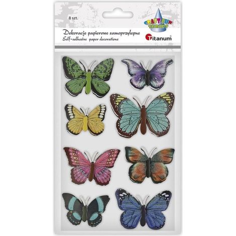 Decorazioni autoadesive in carta a forma di farfalle 3D, 8 pezzi
