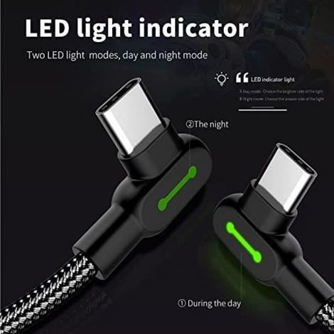 Cable Usb-C - 1 8 M - Charge Rapide Qc 4 0 - Pour Appareils Android - Noir (1/4)