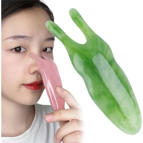 Bâton de massage nasal en résine et cire d'abeille, anti-rides, raffermit la peau, grattoir facial pour le nez, outil de soin visage, lot unique (1/5)