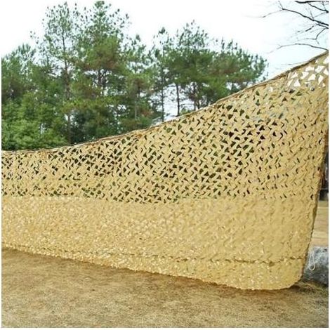 Tarnnetz für den Außenbereich, leichtes und strapazierfähiges beiges Tarnnetz, Militärnetz, Schattierungsnetz für die Armee, Größe: 4 x 6 m (1/2)