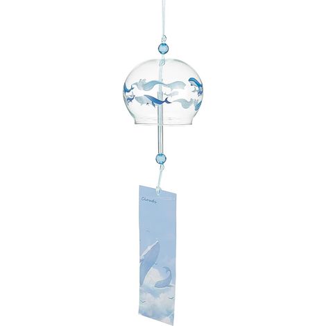 Carillons Éoliens Japonais 38cm 1PC Cloches à Vent en Verre, Motif Baleine Pendentifs Faits à la Main, pour Cadeau d'anniversaire et Décorations pour la Maison (1/5)