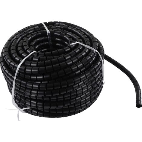 Couvercle de manchon de protection de fil, résistant à l'usure, Tube d'enroulement acide et alcalin, câble noir Dia 28mm 40m (1/5)