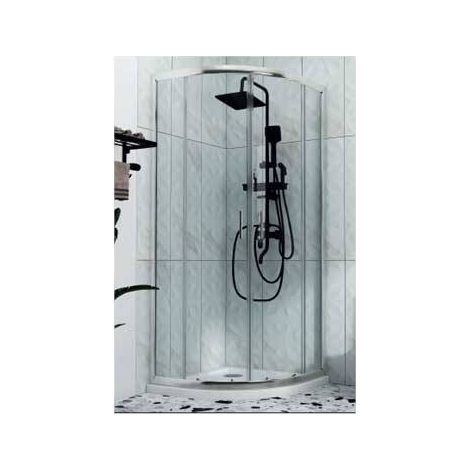 Box Doccia 80x80 cm - Semicircolare Stondato con 4 Ante - H 190 cm