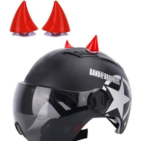2pcs Cornes de Diable de Casque de Moto Casque de Voiture électrique de décoration drôle,Rouge (33cm/1.11.1in) (1/4)