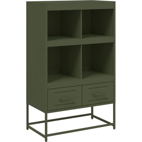 Credenza buffet cassettiera mobile contenitore organizer cucina soggiorno soggiorno alto oliva 68 x 39 x 111,5 cm acciaio verde 020035646