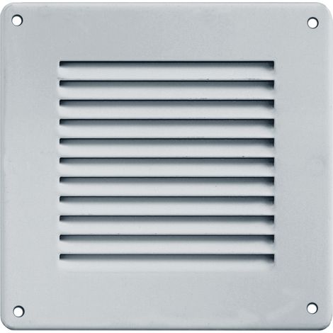 Grille ventilation métal 140x140mm avec moustiquaire - Couleur inox