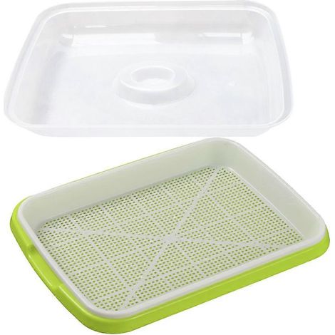 kit de germination hors-sol avec couvercle pour germination hydroponique de blé, soja et haricots mungo. (1/5)