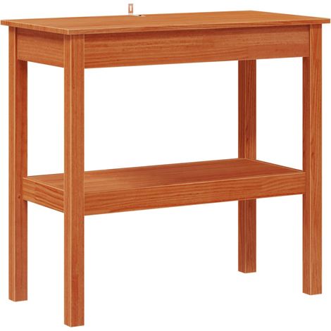 Maison Exclusive - Tavolo consolle con lo scaffale Marrone Cera 80 x 40 x 75 cm