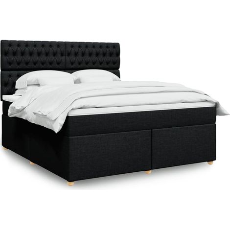 Boxspringbett mit Matratze Schwarz 180x200 cm Stoff vidaXL (1/5)