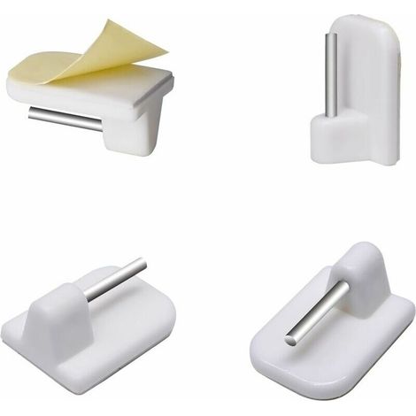 Salle de bain et WC Crochets Adhesifs Rideaux  Tringle Rideau Accroche Rideau sans Percage Pour Support Rideau Crochet Adhesif Pour Salle 20 pcs (1/5)
