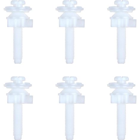 Paquete de 6 estabilizadores para asientos de inodoro - Pernos - Sistema de fijación antideslizante - Solución estabilizadora para la fijación de baños e inodoros