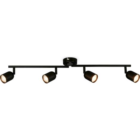 Lampe de plafond, plafonnier, orientable, lampe de salon, lampe de chambre à coucher, lampe de cuisine, noir (1/5)