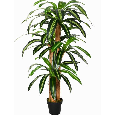 Dracaena artificiel avec 66 feuilles de mousse, plante artificielle pour jardin, balcon, bureau, décoration de salon, Ø20 x 160 cm, vert (1/5)
