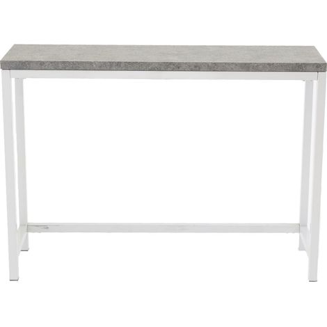 Rise Table console 30x110 cm, finition béton, blanc. (1/4)