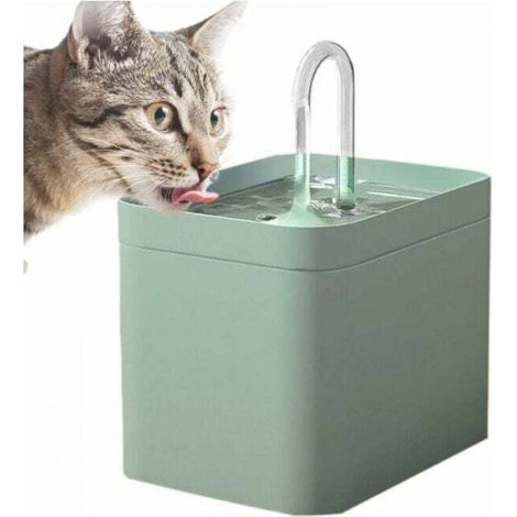 Fontaine À Eau pour Chat, Ultra Silencieuse 1.5 L Fontaine A Eau Chat sans Fil, Chat Fontaine d'eau pour Animaux De Compagnie avec Filtre pour Chats Oiseaux Chiens-Crezuo