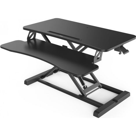 hama Réhausseur de bureau ajustable en hauteur en MDF (80 x 40 cm), noir (00095825)