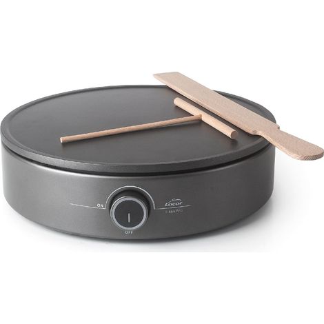 Lacor - 69433 - Crepe Elettrico 1500W, Crepes XL, Termostato regolabile, Indicatore luminoso, Include Rastrello e Spatola in Legno, Eco e 100% PFOA free, Piastra Ø33 cm (1/5)