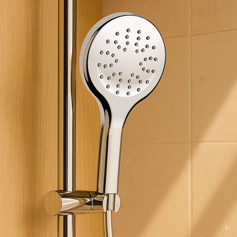 AquaCraft 110 Handbrause 120 mm 1 Strahlart Duschkopf wassersparend 6 L/min verchromt Brausekopf Regendusche Easy Clean Duschbrause Standardanschluss