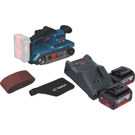 Ponceuse à bande sans fil Bosch GBS 18V-75 18 V 76 x 533 mm sans balais + 2 batteries 4,0 Ah + chargeur (1/5)