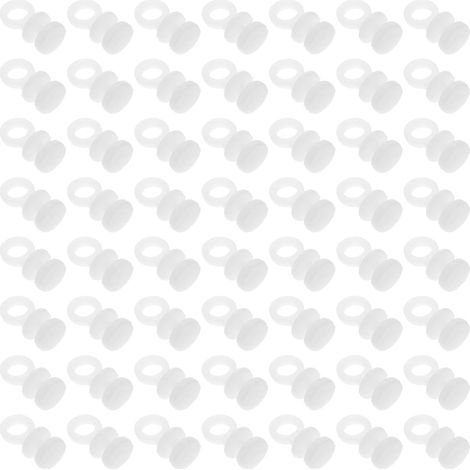 Roulettes Pour Rail De Rideau - 100 Pièces - Plastique Blanc - 1,6 x 0,8 x 0,8 Cm - Pour Rideaux Fenêtres Douche Stores (1/4)
