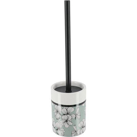 Spazzola dolomite stelo in acciaio inox stampato nero - ecrin verde - Tendance