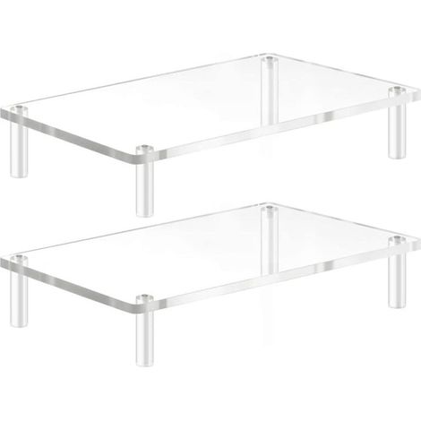 Acryl-Monitorständer 40x20x5cm, transparenter Computerständer, geeignet für Laptops, iMacs, PCs, Drucker, ergonomisches Bürozubehör (1/5)