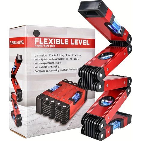 Niveau Pliable Multifonction 28 Pouces – Outil de Menuiserie Multi-Angles pour Nivellement Précis, Gain de Temps (1/5)