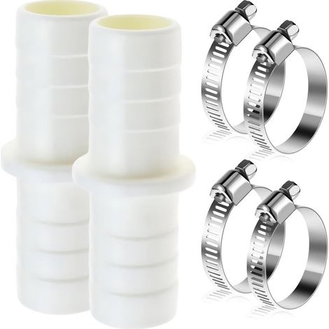 Raccord de tuyau de vidange pour lave-linge et lave-vaisselle (lot de 2, 4 colliers métalliques) (1/5)