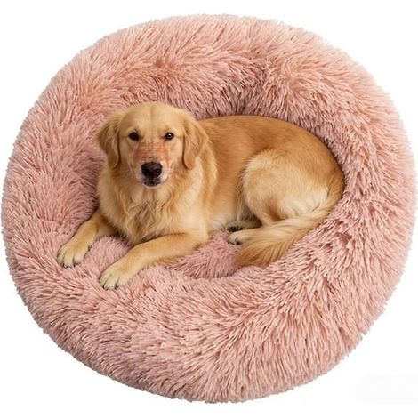 Runder, weicher, maschinenwaschbarer Korb, warm für Herbst und Winter, geeignet für Katzen und Hunde. Schwarzer Farbverlauf. (1/5)