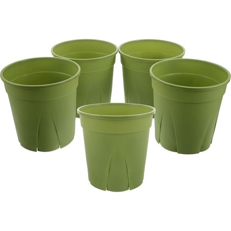 5 Pièces Lot de Pots Plastique pour Plantes Vertes avec Drainage Pots de Fleur Intérieur et Extérieur pour Orchidées Succulentes et Culture Polyvalente (1/5)