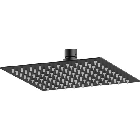 Square Fixed Head, 200mm - Matt Black