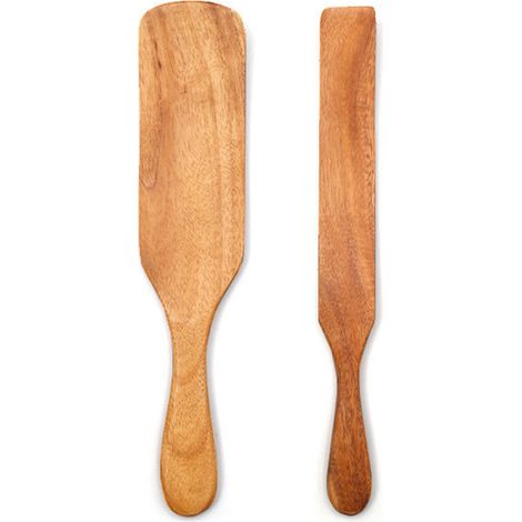 Set De Cuisinier En Bois - Spatule - Spatule - Lame - En Acacia Naturel - Pour Casseroles Antiadhésives Et Fonte - 3 Pièces (1/5)