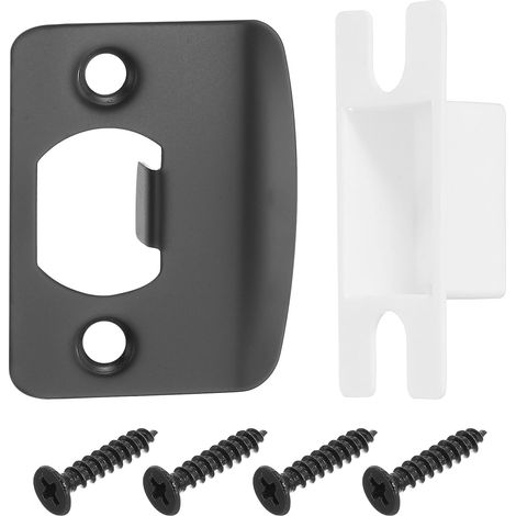 2pcs Gâche de Porte Acier Inoxydable 57x45mm Noir Coin Arrondi (1/5)