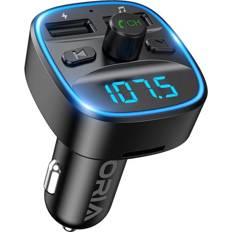 Bluetooth 5.3 FM-Transmitter, erweitertes Bluetooth-Auto-Kit, zwei USB-Anschlüsse mit QC3.0, kabellose Freisprecheinrichtung für LED-Anzeige, Autoradio-Adapter, Musik-Player unterstützt USB/TF-Karte