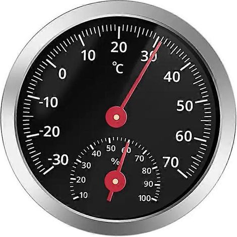 Thermomètre-hygromètre de voiture, sans pile, instrument de mesure mécanique de la température et de l'humidité pour l'intérieur de la voiture (1/5)