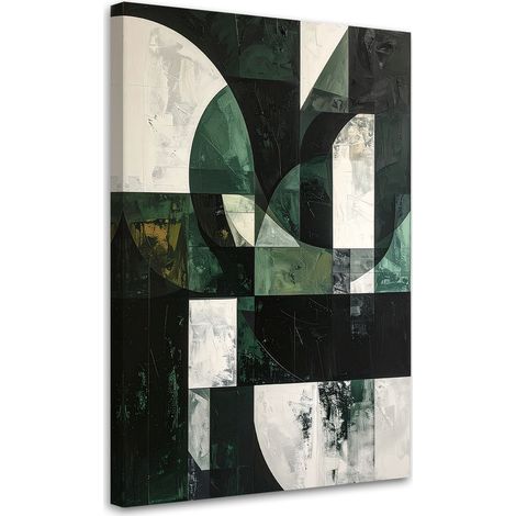 Quadro su tela, Astrattismo forme geometriche verde, 40x60 (1/5)