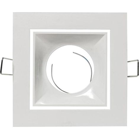 Anneau carré 100x100mm Blanc/Blanc pour spot à encastrer orientable sans ampoule - Digilamp (1/4)