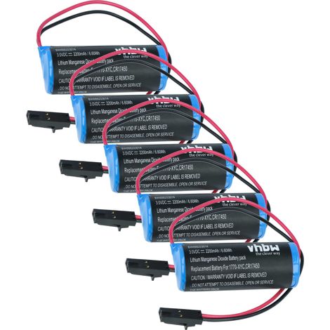 vhbw 5x Battery Replacement for Allen Bradley 96831384-BAT for CNC Router, CNC Controller (2200 mAh, 3 V, Li-MnO2)