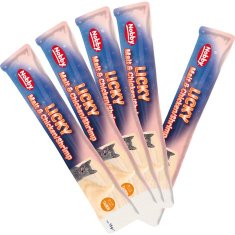 Nobby Katzenleckerli StarSnack Creme 5 x 15 g Hähnchen & Garnele (1/2)