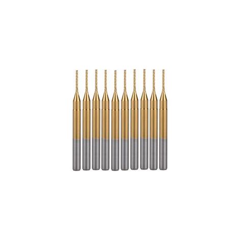 Jeu de 10 fraises et outils de tournage CNC, 0,8 mm, revêtement titane (1/4)