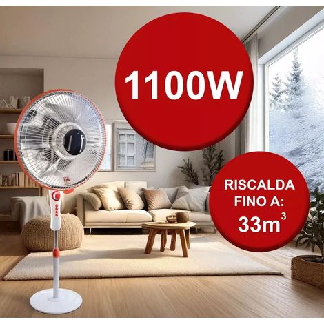 Stufa al carbonio a piantana 1100W incandescenza Timer risparmio energetico 220V (1/3)